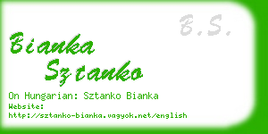 bianka sztanko business card
